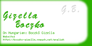 gizella boczko business card