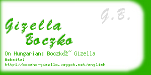 gizella boczko business card